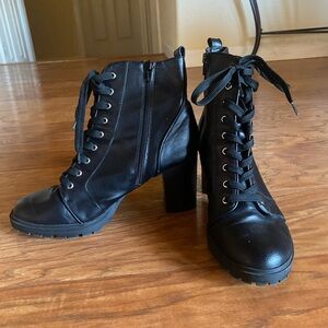 heeled combat boots